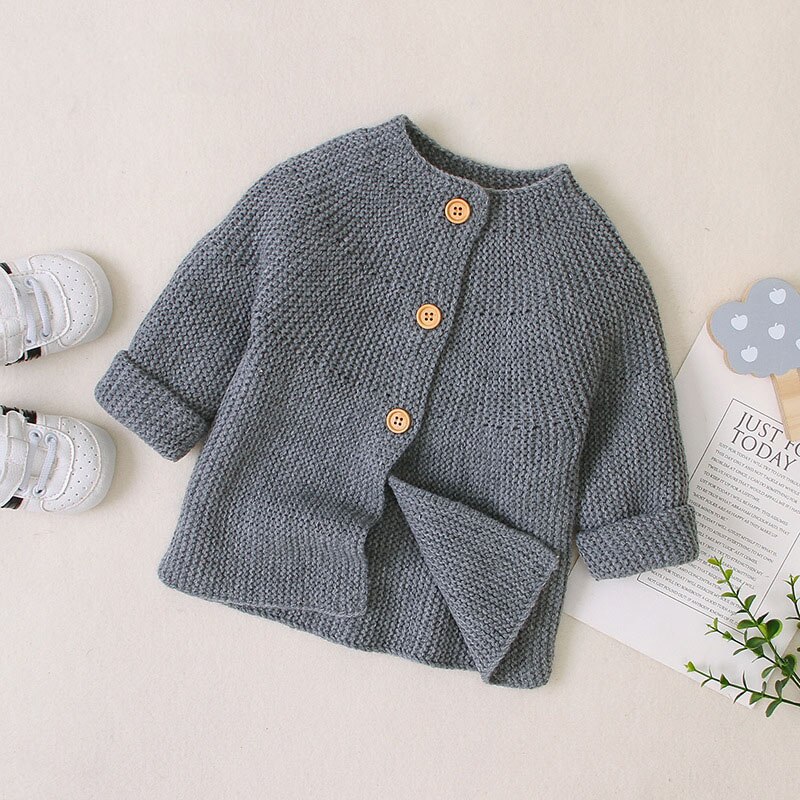 0-18m nyfödda barn bebis pojke flicka kläder vinter varm stickad kofta tröja långärmad stickat casual spädbarnsoutfit