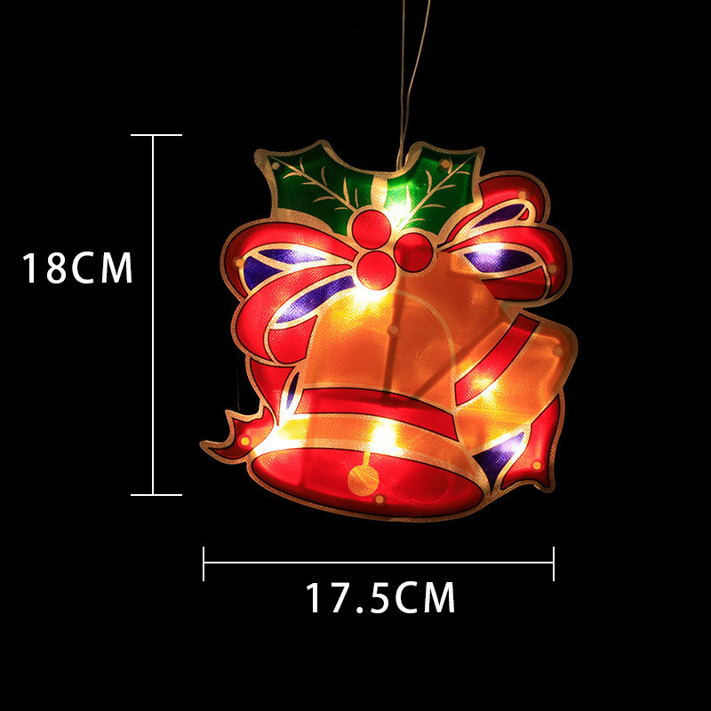 Kerstkamer glazen raam versierd met sterrenverlichting, lamp met zuignap, gekleurde lamp, hanglamp, kerstman sfeerdecoratie: Hanglamp 01