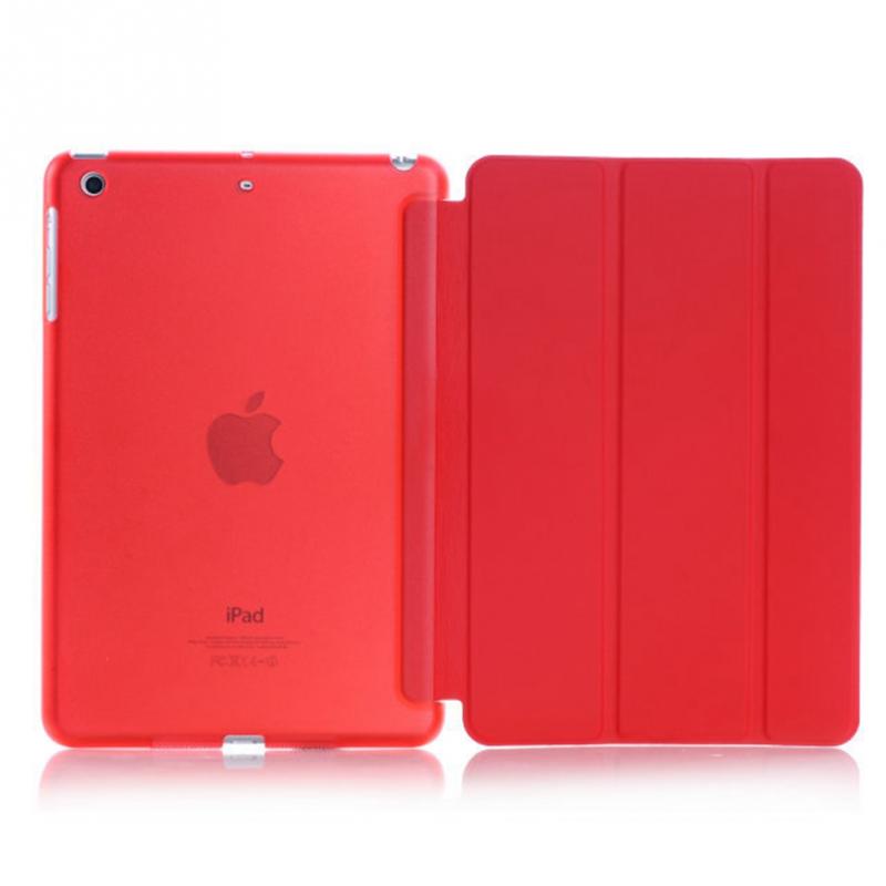 Ultra-thin Slim Tablet Case for iPad mini 4 Case Flip Magnetic Folding PVC A1538 A1550 Cover for iPad mini 4 Flip Smart Case: Red