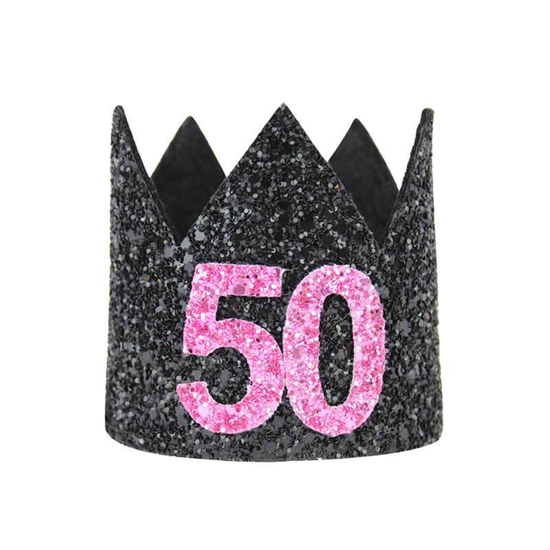 Verjaardagsthema glitterstof verjaardagshoedjes feest baby muts mini hoed eerste verjaardag feestversiering volwassen verjaardag nummer hoed: Pruim