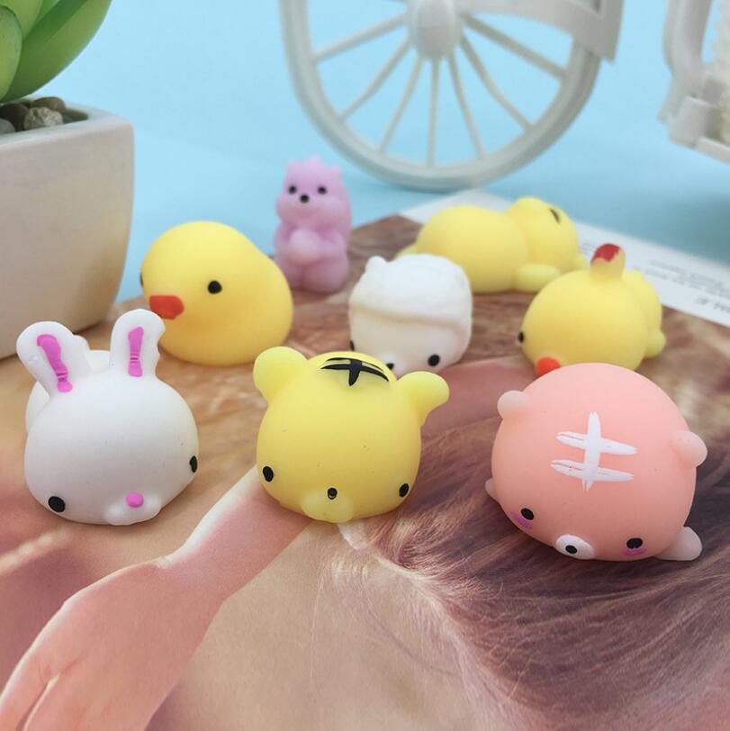 10 Pcs Mini Squishy Speelgoed Leuke Dier Antistress Squeeze Kat Beer Zachte Hand Knijpen Kid Bananasplit Gags Speelgoed