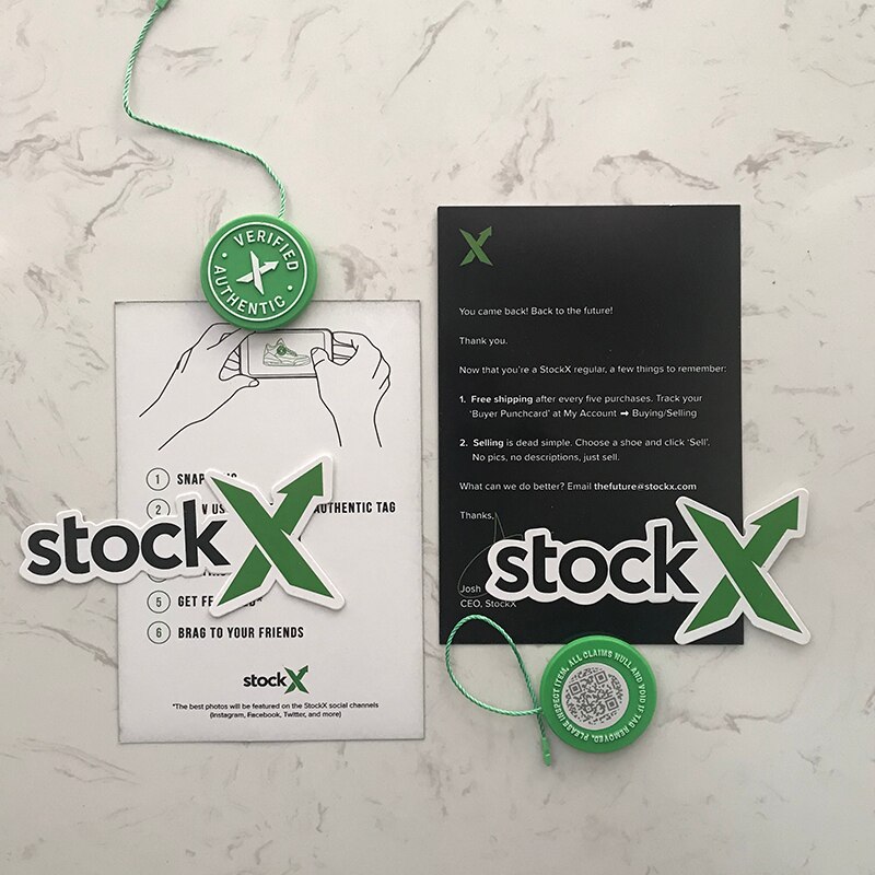 Stock X Green Circular Tag Rcode Stickers Flyer Plastic Shoe Buckle Verified X Authentic Green Tag