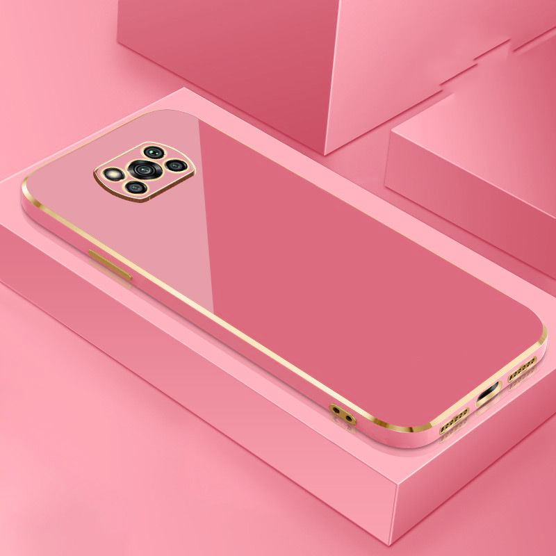 Voor Xiaomi Poco X3 Pro Case Poco X3 Cover Poco X3 NFC Luxe Vierkante Plating Telefoon Case POCO X3 X3 NFC PRO Schokbestendige Achterkant: Aluminium / Paars Roze