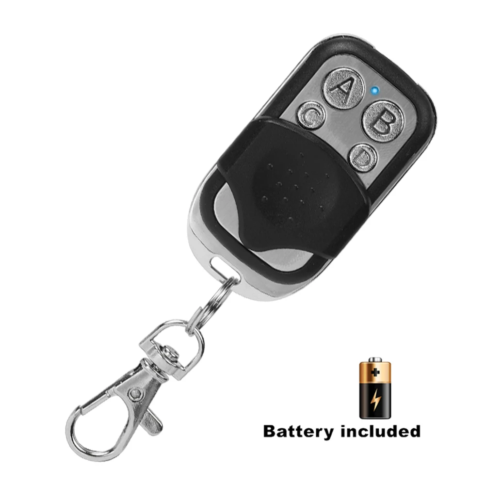1PC Duplicate Garage Door Remote Control 433MHZ Electric Garage Door Key RF Wireless Duplicate Remote Control Metal 4 Button: WHITE