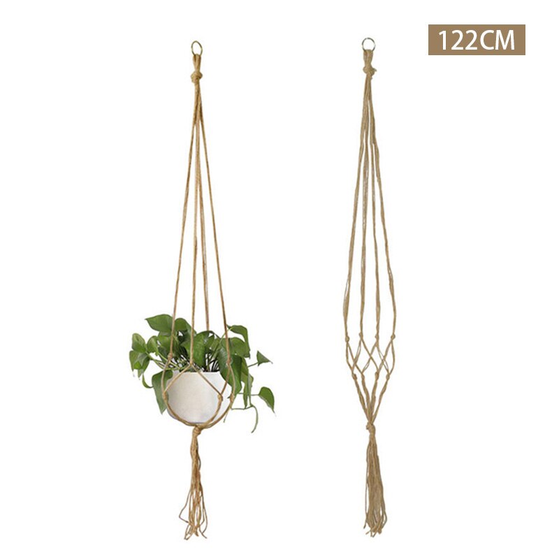 100% hand-lifting basket flower pot plant hanger indoor wall hanging plantation rack basket home decore: 122cm