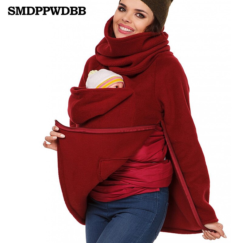 SMDPPWDBB-manteau kangourou multifonctionnel pour femme, modèles d'hiver, pull ondulé imprimé , manteau à manches longues de: C / XXL