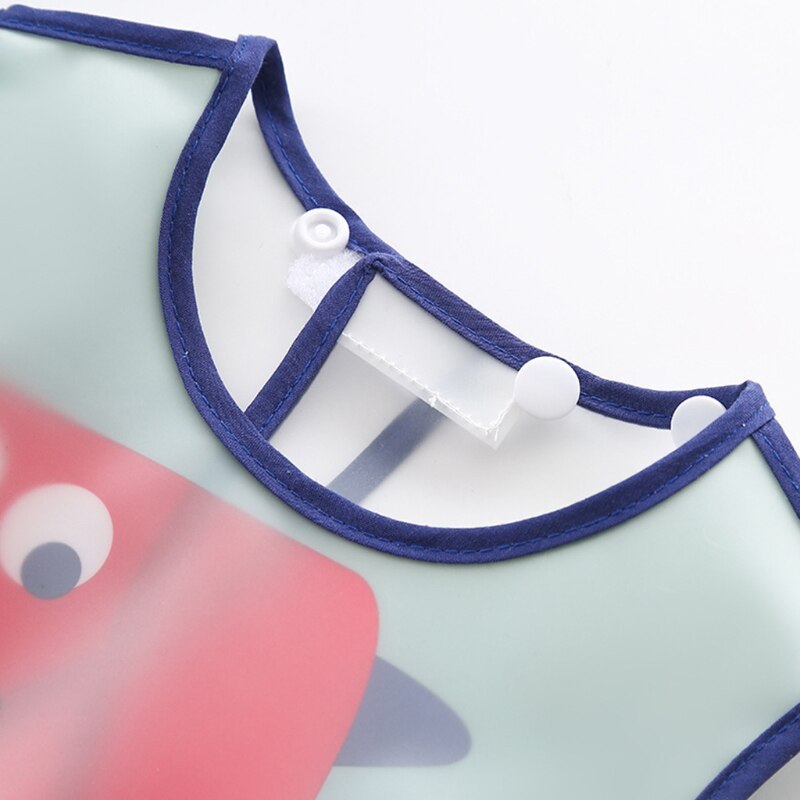 Babadores ajustáveis do bebê com o pano impermeável plástico do arroto do avental dos desenhos animados da blusa de alimentação do bolso para o infantil