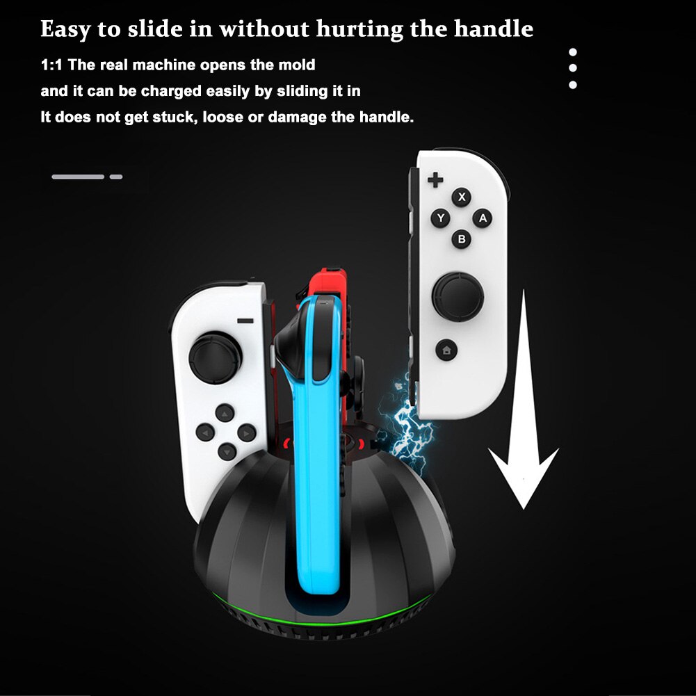 4 in 1 Charging Dock Station For Nintend Switch OLED Controller Gamepad Charger Cradle Charging Dock Stand Holder