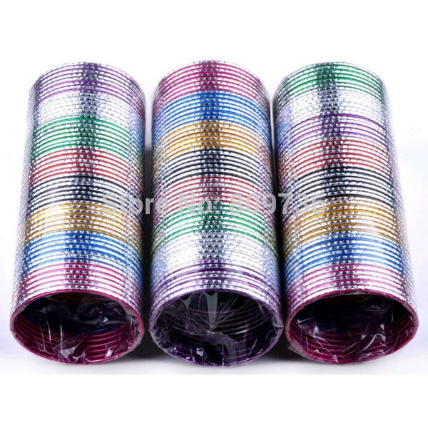 20pcs Mix Lots Set Indian Style 6.5cm Colorful Dance Bangle Aluminum Bracelets Cuff Women Charm Jewelry
