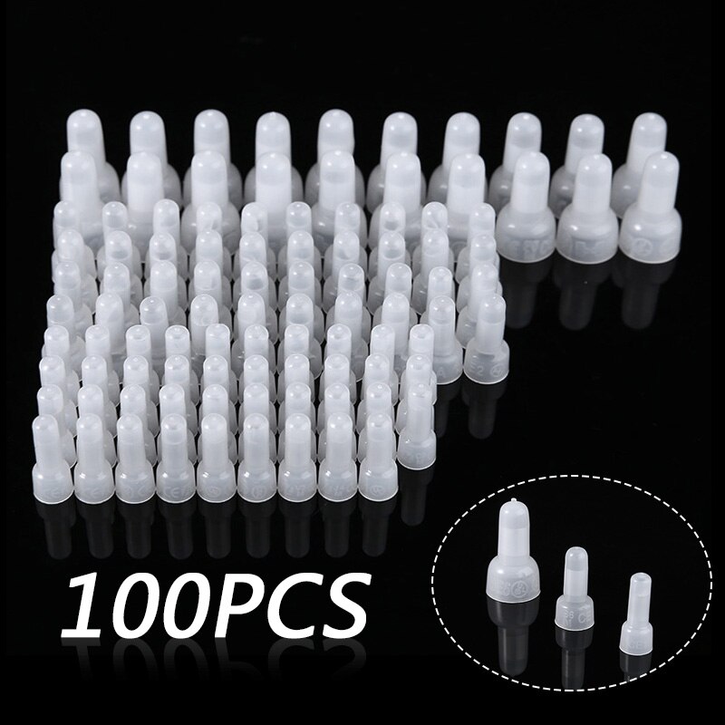 100pcs/set Closed End Crimp Caps Electrical Wire Cable Terminals Wire Connectors Cap Assortment Set for AWG 12-10 16-14 22-16