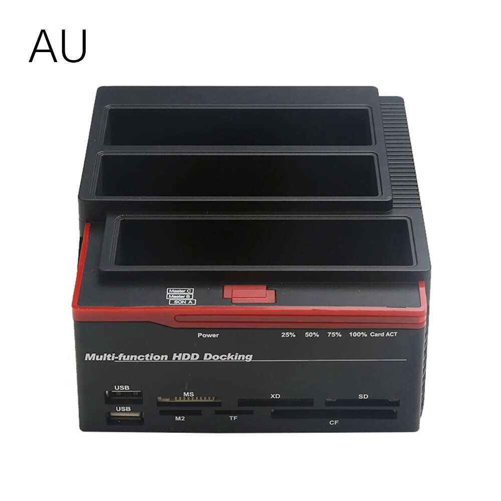 Todo en 1 USB 3,0 a SATA IDE disco duro externo de alta velocidad lector de tarjetas multifuncional HDD Base UK/US/EU plug: AU