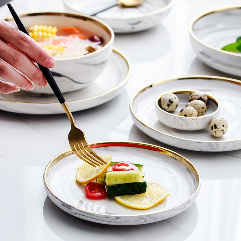 Prato de cerâmica de phnoma penh para salada, pratos para salada estilo ocidental, louças de sopa para casa, 1 peça