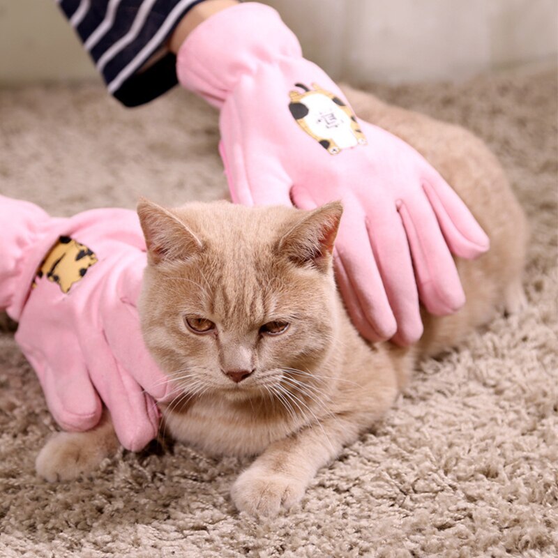 Huisdierhandschoen voor katten, verzorgingshandschoen voor katten, borstel voor het verwijderen van haar, handschoenen voor honden, bad, reiniging, massage, ontharingsborstel voor katten