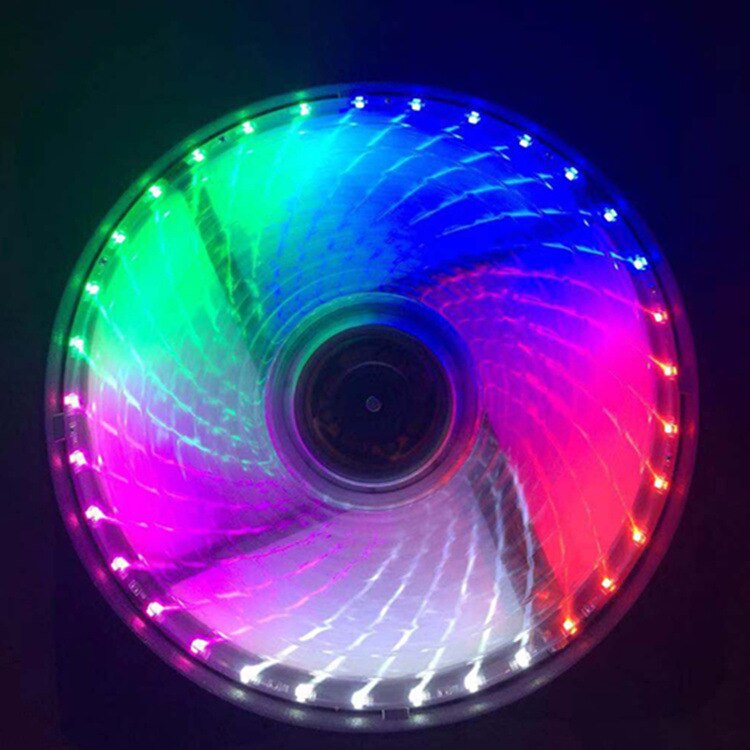 Ventilador con cubierta para ordenador PC de 120mm, enfriador disipador térmico de 16dB, enfriamiento Ultra silencioso de 33 ledes con ventilador de 12CM de goma antivibración: 33LED Multicolor