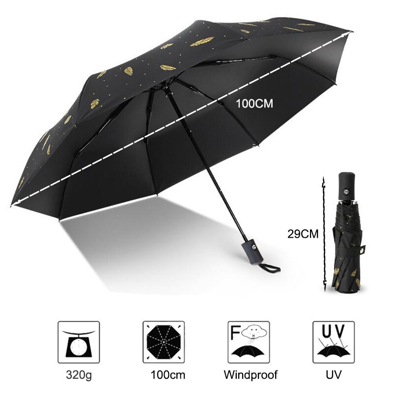 Som regn automatisk foldbar paraply regn kvinde vindtæt børns paraply til regn og sol anti uv parasol uby 04