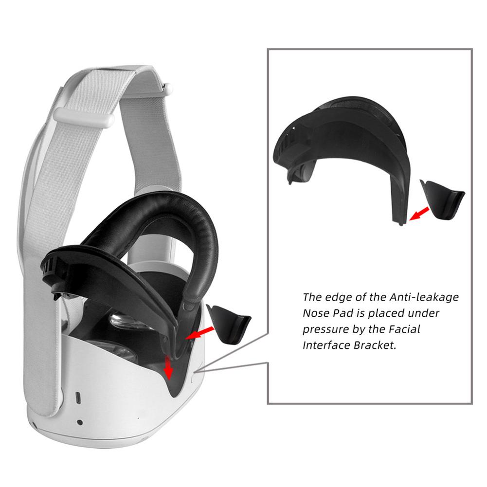 Oculus Quest 2-Protector de piel sintética para ojos, gafas VR con bloqueo de luz, almohadilla protectora para ojos y cara, accesorios para VR