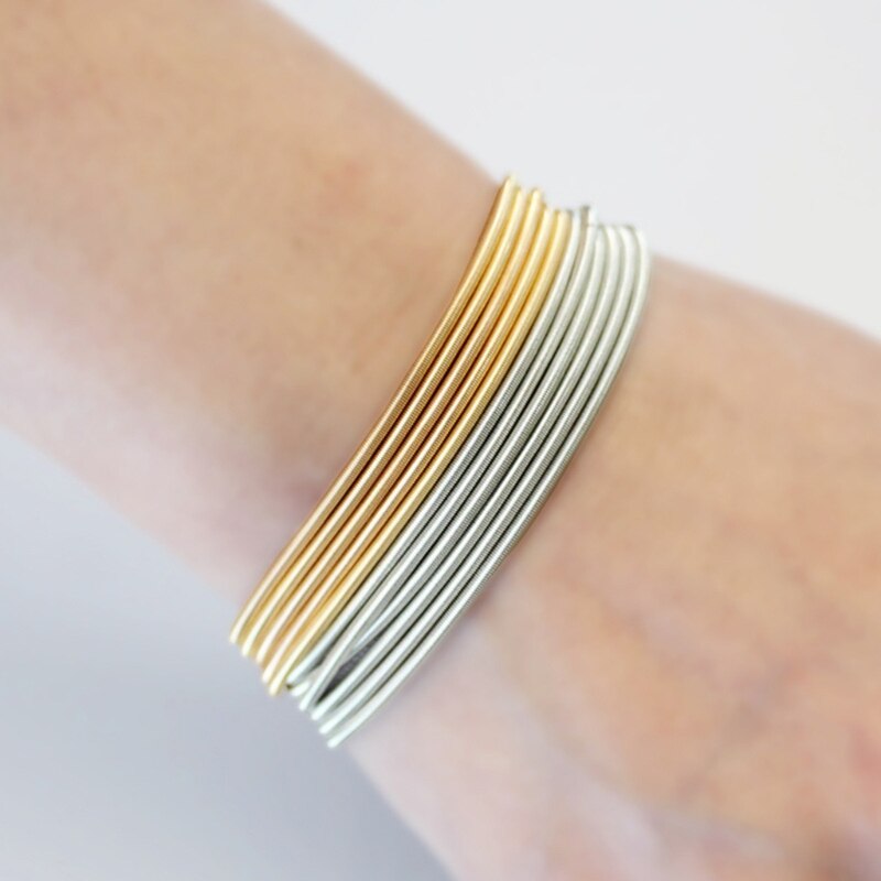 J60E – Bracelet à ressort en spirale, fil d&#39;acier au carbone rétractable, chaîne à ressort, bobine empilable, bricolage