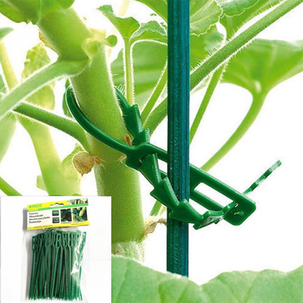 50/100Pcs Reusable Gardening Cable Ties Plant Support Shrub Fastener Tree Locking Adjustable Plastic Cable Ties Tools