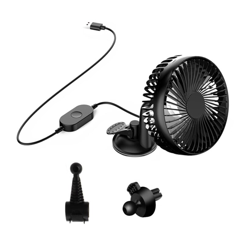 Universal USB Powered Car Mini Electric Fan Suction Cup 360 Degree Rotation 95AF