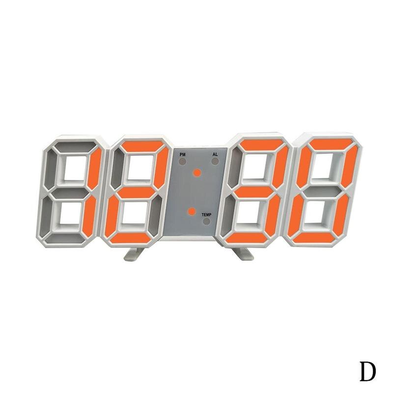 3d digitale klok wekker digitale wandklok led elektronische wekker grote klok temperatuur klok 1999: D