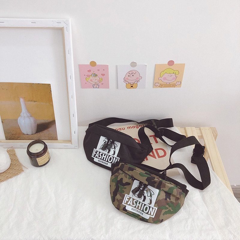 Riñonera de camuflaje para niños, Cangurera de nailon para bebés, bolso de pecho para teléfono, bolso de cintura para niños pequeños