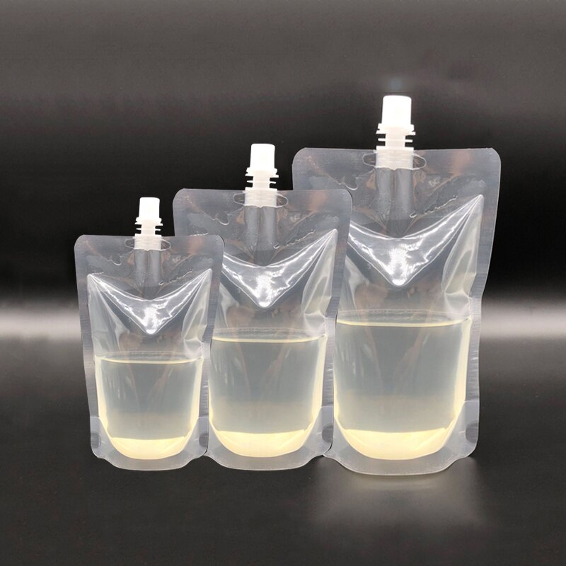 10Pack 100-500ml Stand Up Plastic Drink Bag Packaging Spout Pouch for Beverage Liquid Juice Milk Coffee Camping Outdoor Storage