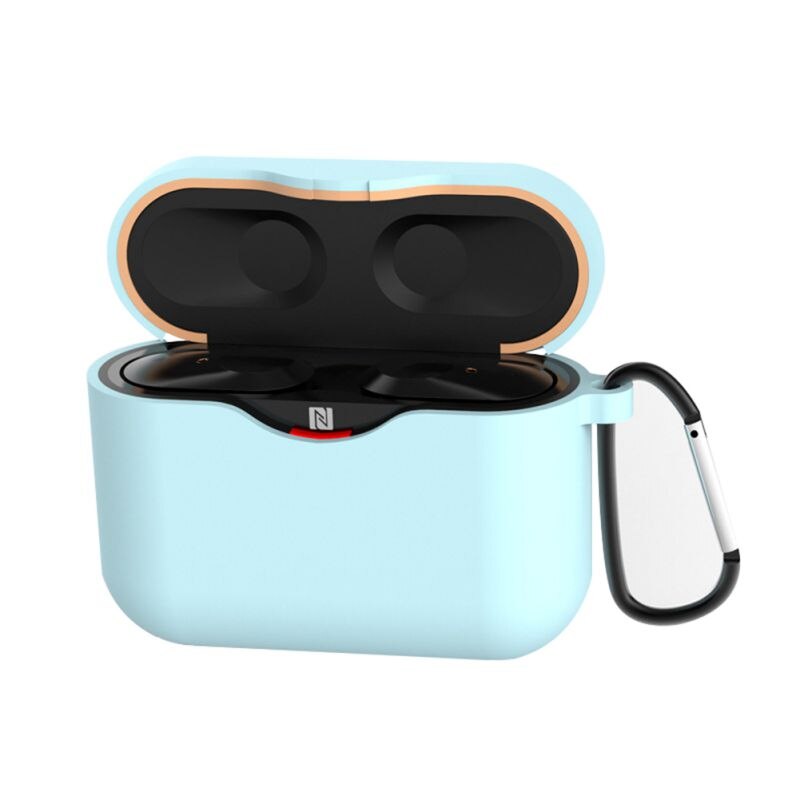 Stil skyddande silikon i enfärgad skal med slitstarkt anti-förlorat spänne för sony wf -1000 xm 3 bluetooth hörsnäckor
