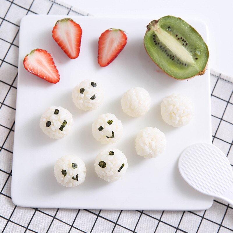Diy lille ris kugle værktøj sushi maker dejligt udtryk ris kugle shaker med ris padle