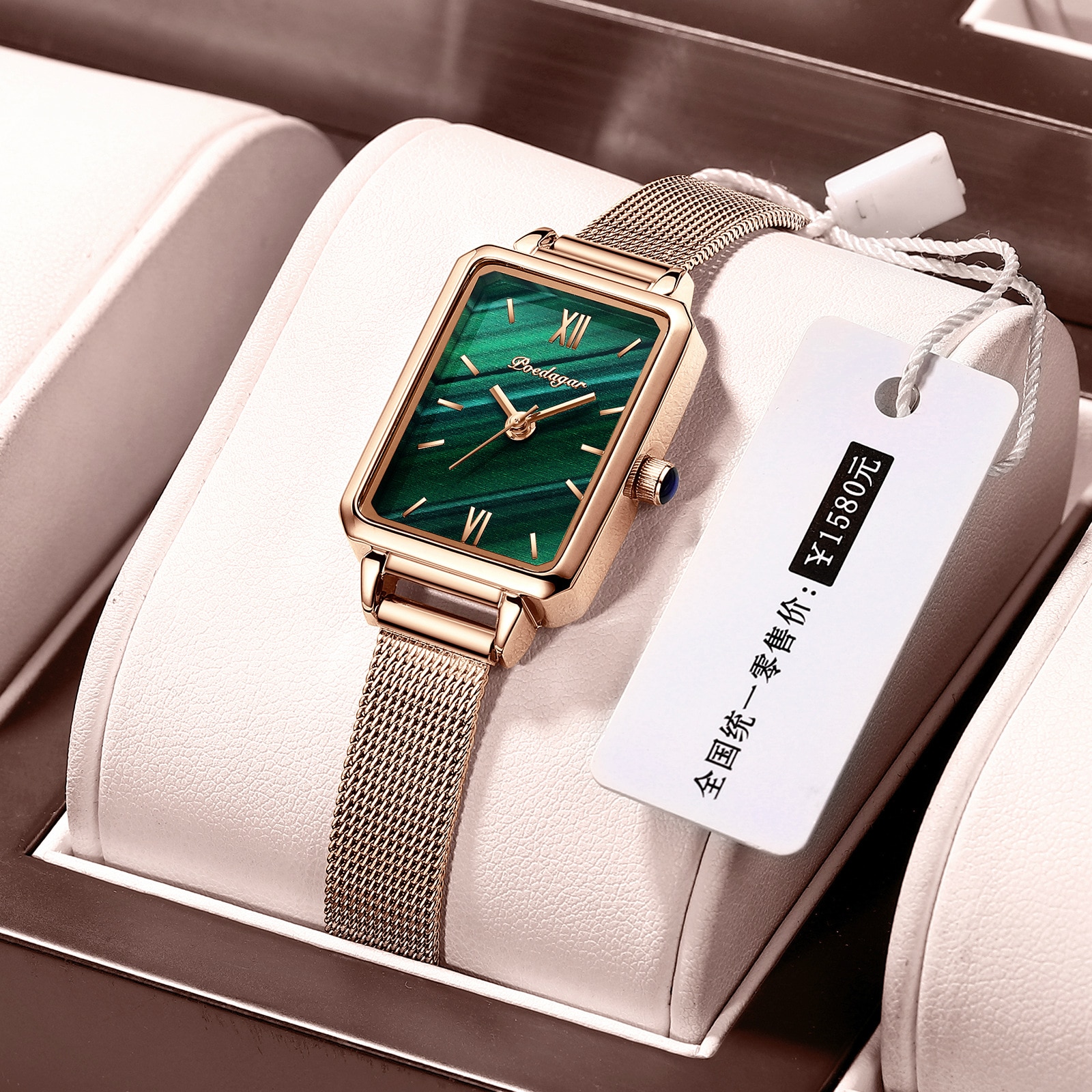 POEDAGAR Women Watches Japan Quartz Movement Waterproof Ladies Watch Stainless Steel Mesh Rose Gold Simple Clock