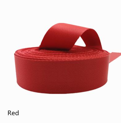 Bande adhésive en tissu Nylon épais | 10M 1.5 pouces 38mm rouge jaune blanc argent bleu noir pour la fabrication de bandes, bracelet de sacoche: red