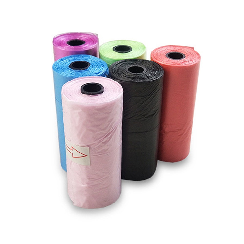 1Rolls 15 Stuks Willekeurige Kleur Hond Kat Kak Tas Afbreekbaar Pet Vuilniszak Pet Outdoor Indoor Home Cleaning Bag geschikt Voor Alle Huisdieren