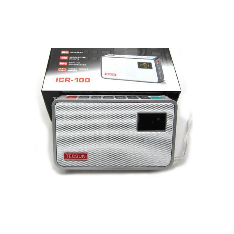 TECSUN ICR-100 tarjeta TF Fm Radio Mini-Grabadora de altavoz MP3 reproductor de Radio FM 76-108 con 16G de memoria TF Card Fm Radio
