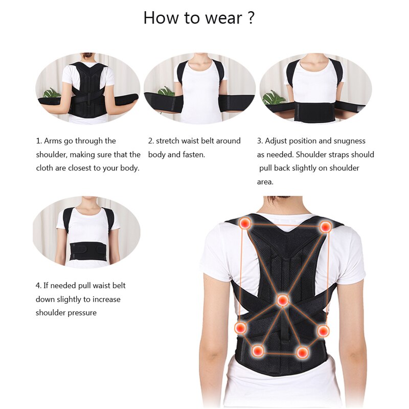Plus Size 5XL Adult Back Posture Corrector Shoulder Lumbar Brace Spine Women Men Adjustable Correction Belt Corretor De Postura