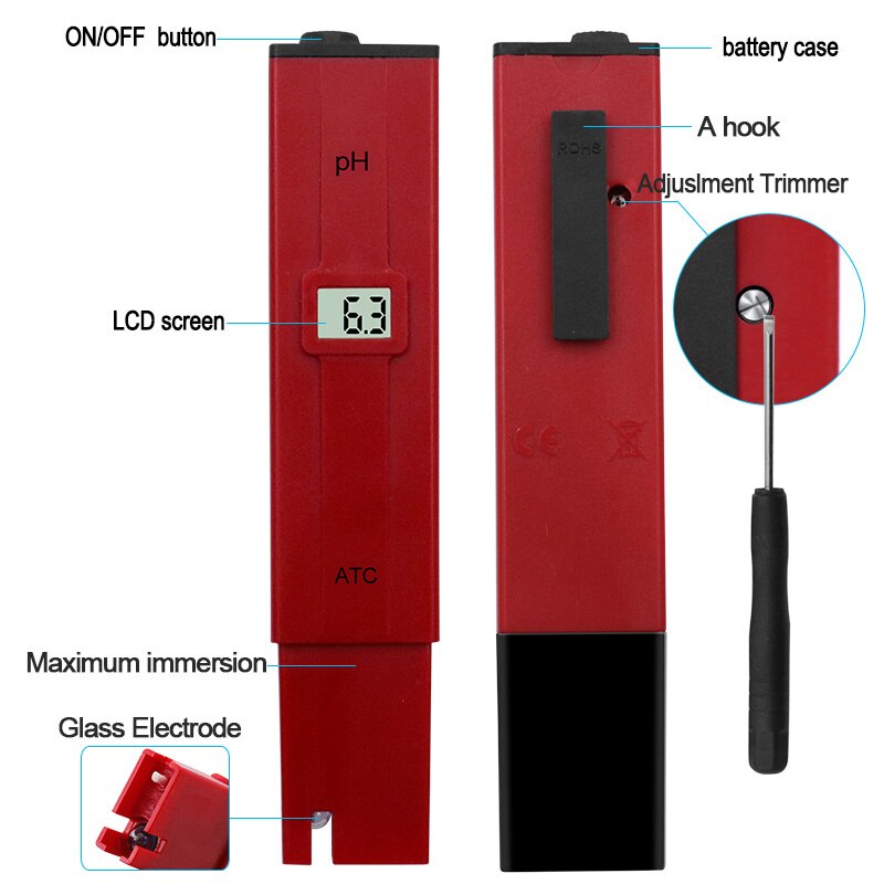 Ph Pen Ph Meter Digitale Display Pen Type Ph Meter Ph Detectie Atc Temperatuurcompensatie Test Pen Ph Meter