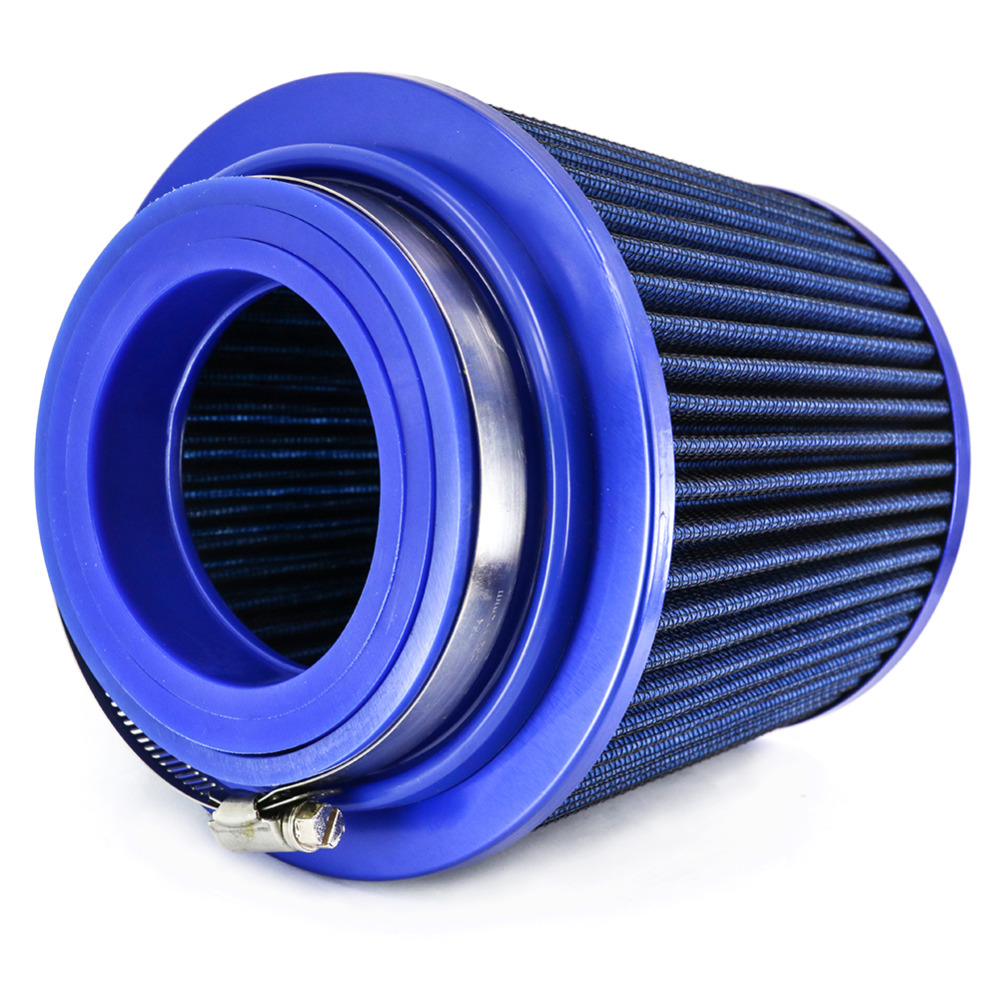 TIROL T10176b Round Tapered Universal Auto Cold Air Intake/ 3" 76-88-101mm Air Filter (Blue)