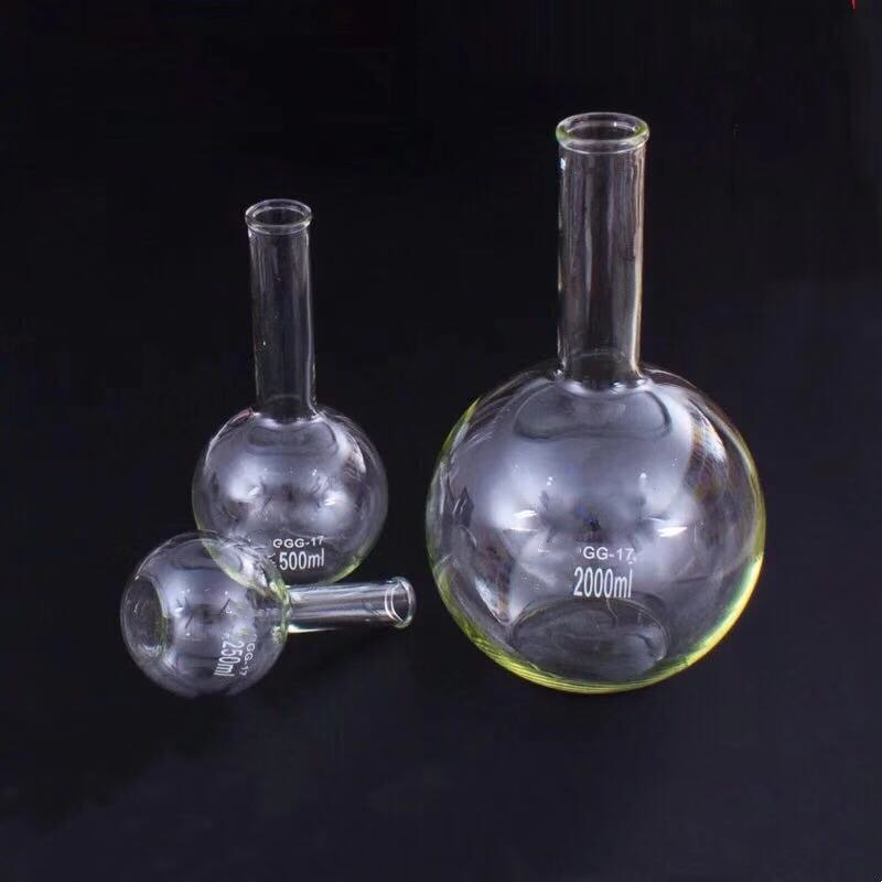 Single mouth flat bottom flask 50ml-1000ml big small long neck spherical flask