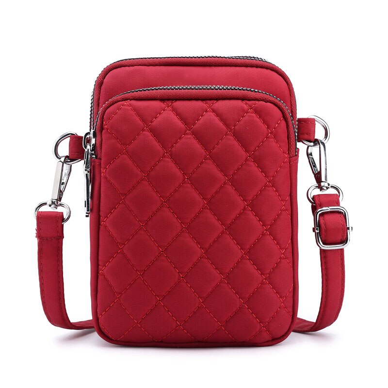 Mode Waterdichte Nylon Vrouwen Messenger Bags Kleine Vrouwelijke Schoudertas Dames Crossbody Tassen Handtassen Mini Tas: Style2 Burgundy