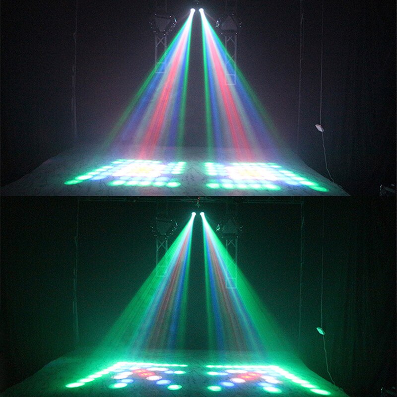 Farverig 20w rgbw mønster led scene effekt belysning 128 led dobbelt hoved luftskib projektor lampe dj diskotek fest lys