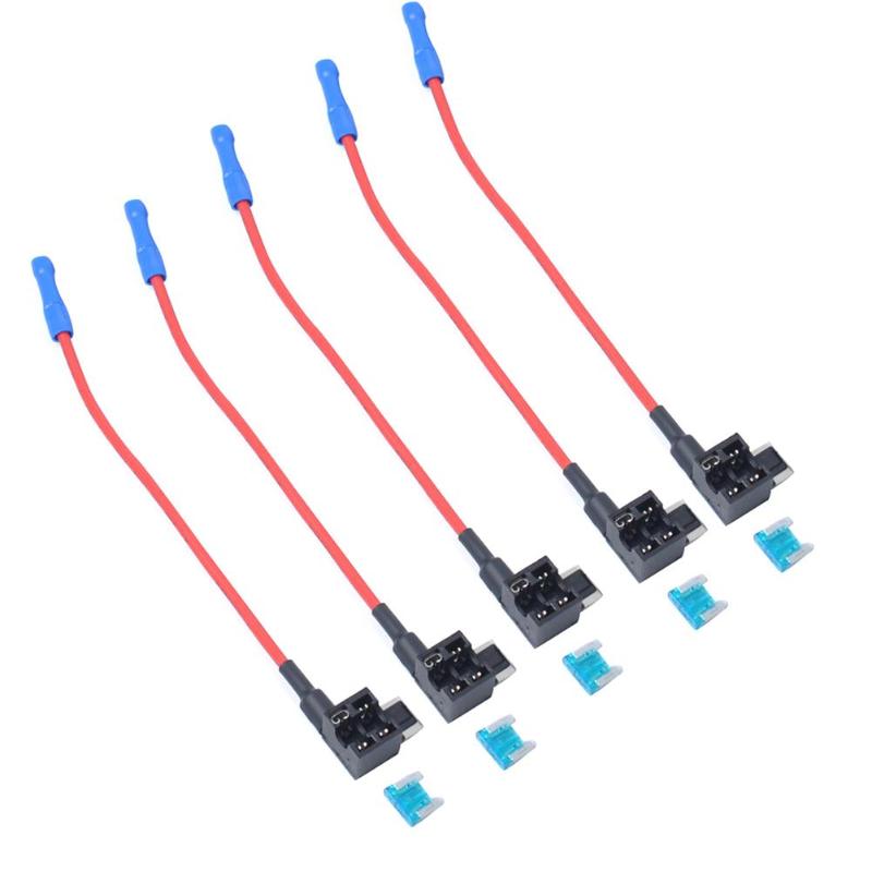 5 Pack Mini Größe Auto hinzufügen-a-schaltung Sicherung klopfen Adapter mit 15A Mikro Sicherung