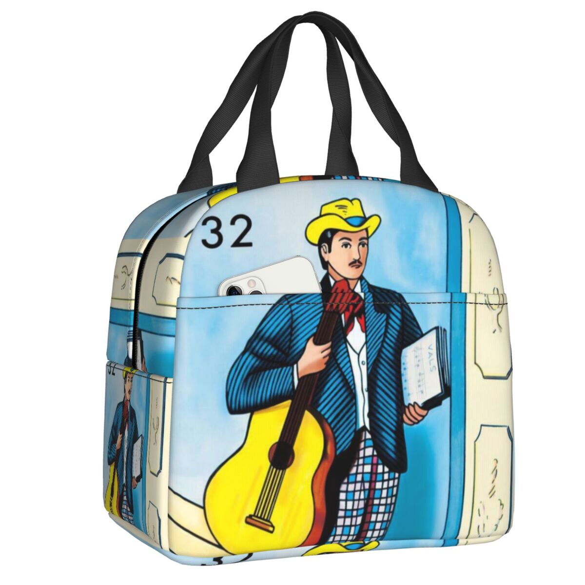 Custom La Maceta Flower Pot Loteria Card Mexican Bingo Lottery Insulated Lunch Bag for Women Leakproof Thermal Cooler Bento Box: Lavender