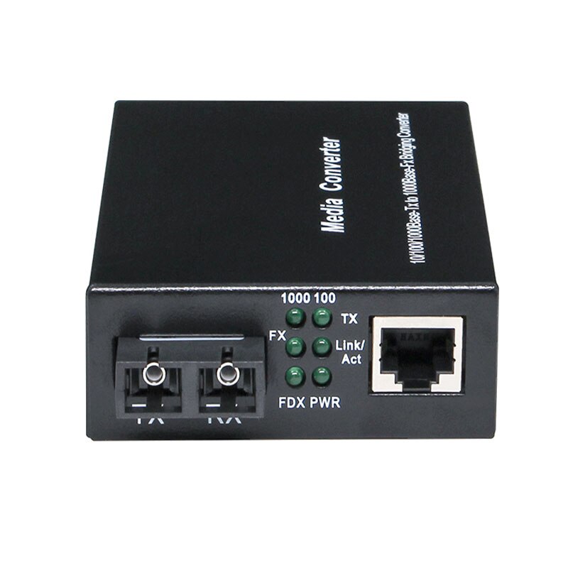 Gigabit ethernet fiber mediekonverter med en indbygget -in 1gb singlemode sc transceiver ,10/100/1000m rj45 to 1000 base-lx, op  to 20km