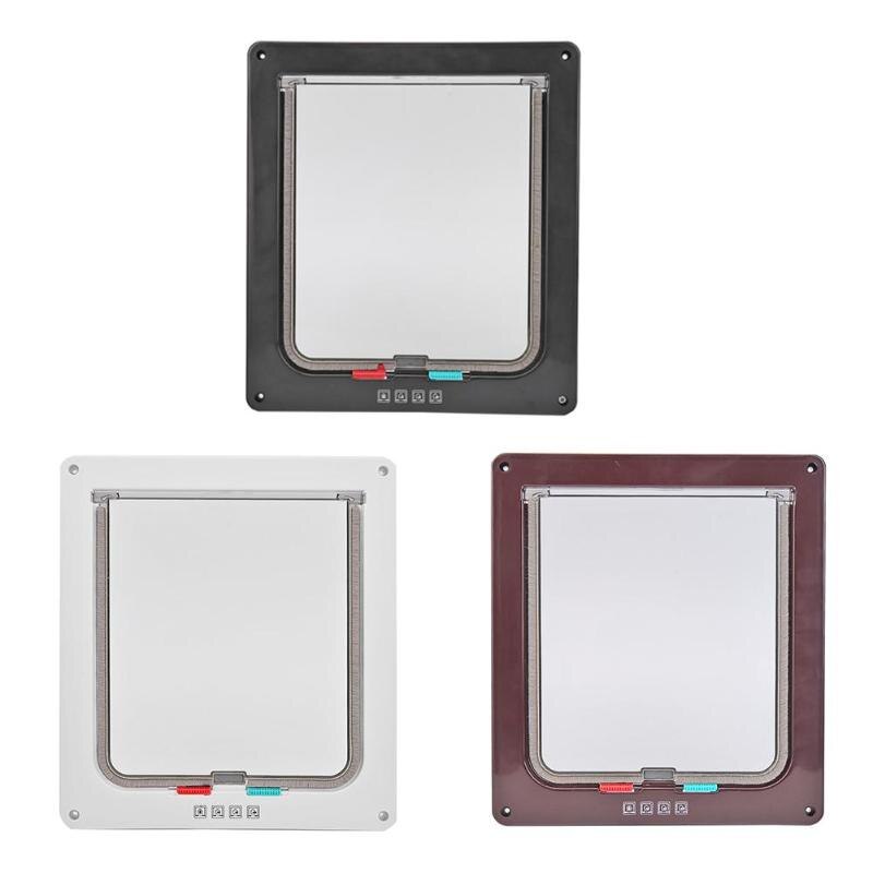 4 Way Pet Deuren Afsluitbare Hond Kat Beveiliging Flap Deur Kitten Puppy Huisdieren Plastic Gate Flap Deur Huisdier kitten Deur