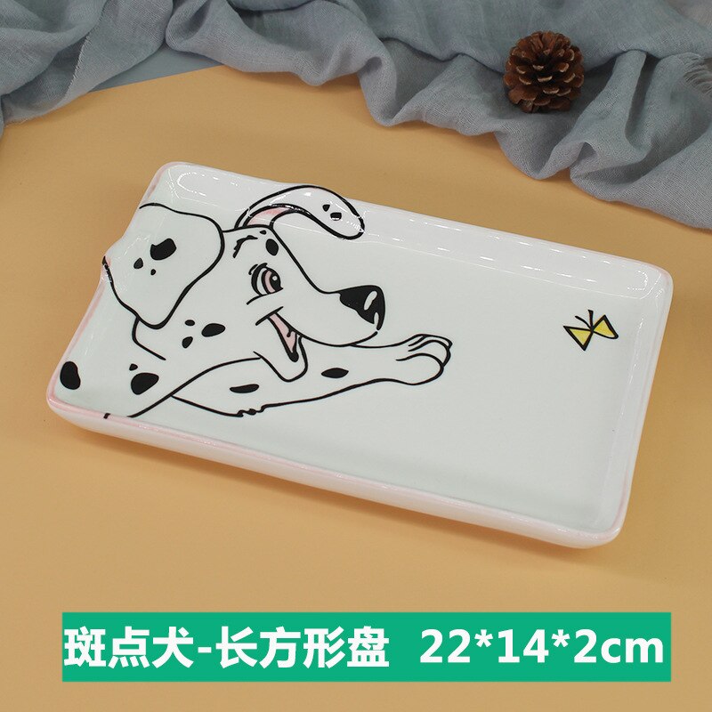 8.5 inch Cute Dog Ceramic Sushi Dish Plate Rectangular Fruit Plate Fish Plate Food Container Dinnerware Crockery: Dalmatian