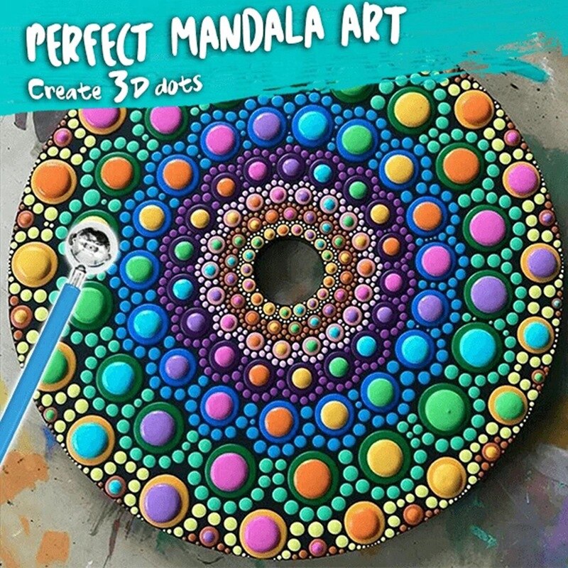 35Pcs Mandala Dotting Tools Set Pen Dotting Tools Mandala Stencil Ball Stylus Paint Tray for Painting Rocks Drawing