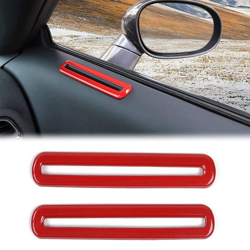 Red Carbon Fiber Door Air Vent Cover Trim For Dodge Challenger 2015-2020 – 2Pc Set – TESIN Interior Accessory