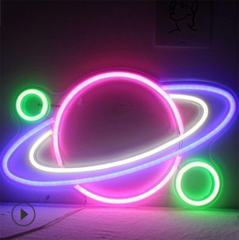 Neon Sign Light Alien Shaped Wall Hanging Lights for Home Children's Room Cloud Night Lamps Xmas Party Art Decor