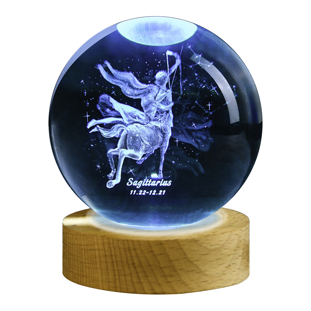 Usb 3d Kristallen Bol 12 Constellatie Led Nachtlampje Decor Lichtgevende Projectoren Slaapkamer Decor Nachtlampgeschenken Voor Kinderen Paar: L / plum