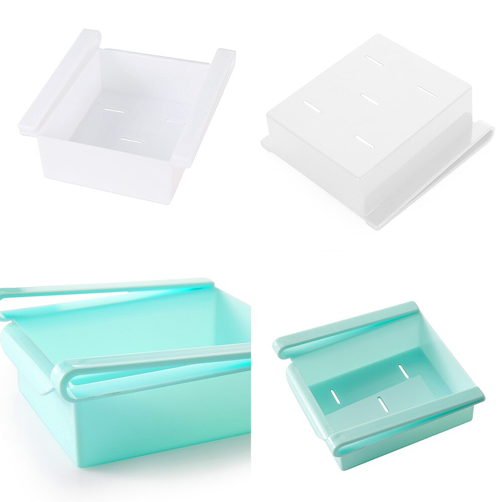 Slide Kitchen Fridge Freezer Space Saver Organizer Storage Rack Shelf Holder