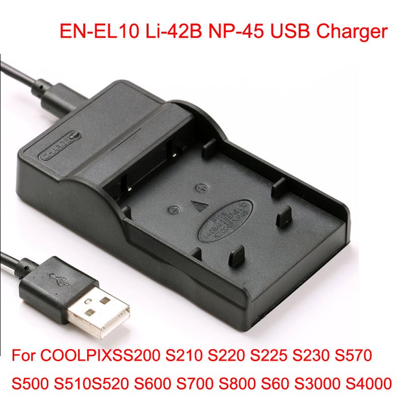 Cargador de batería para cámara Digital, puerto USB para nikon, EN-EL3, EN-EL9, EN-EL10, EN-EL12, EN-EL14, EN-EL15: EN-EL10