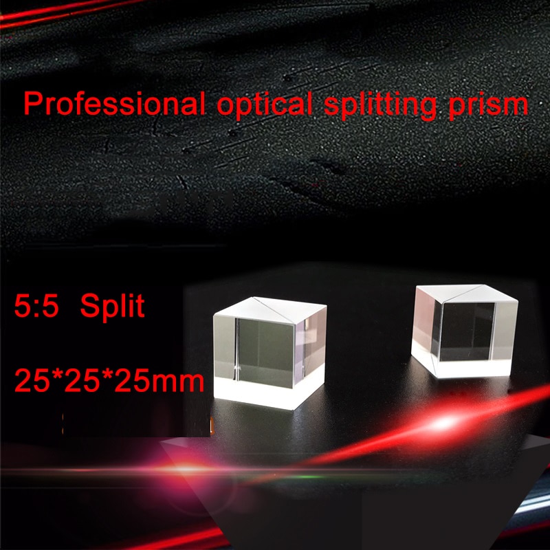 Beam Splitting Prisma 5:5 Splitting Cube Prism Drie-Kanten Plating Antireflectie Coating 25*25*25 Mm Optische prisma Lens